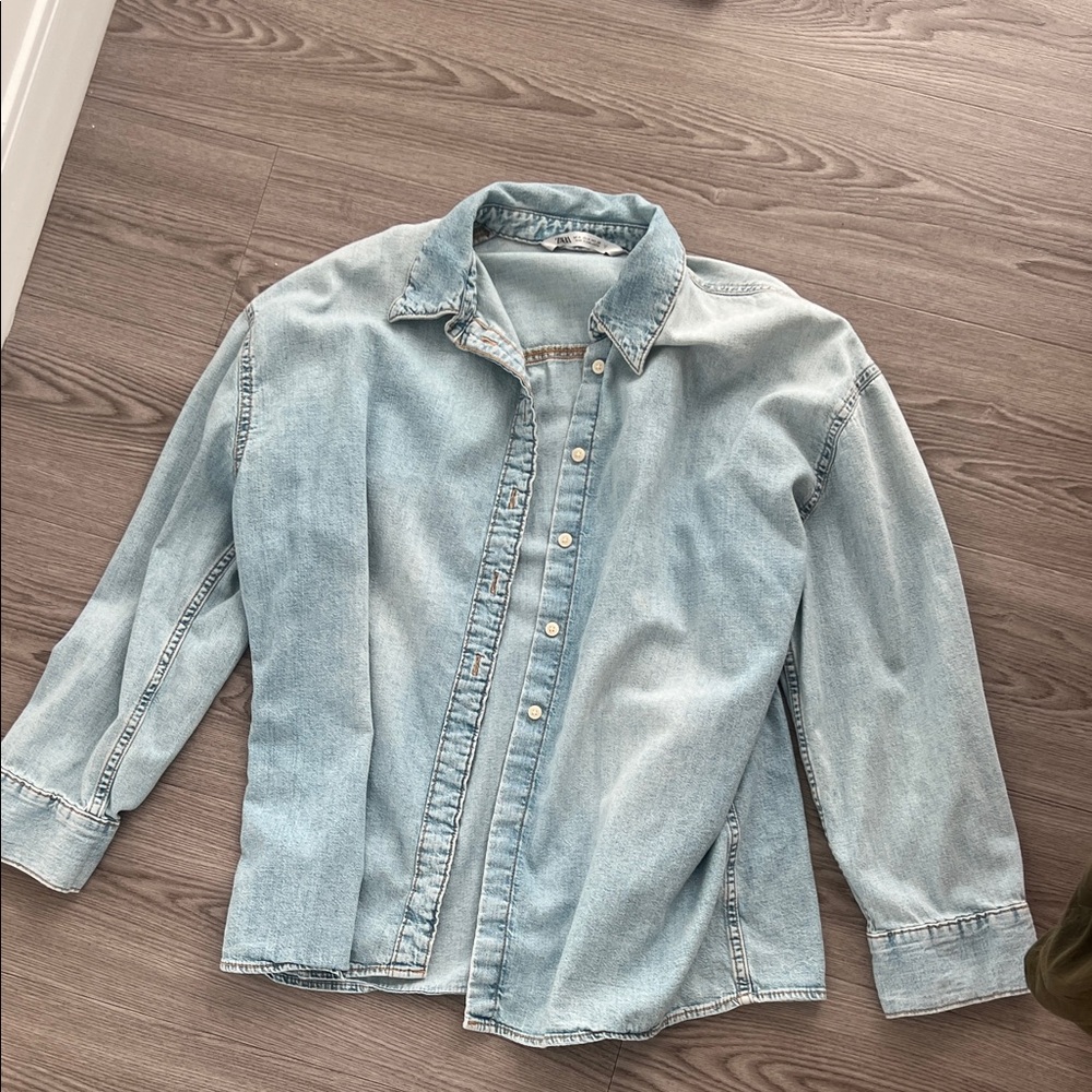 Zara Classic Light Blue Denim Shirt